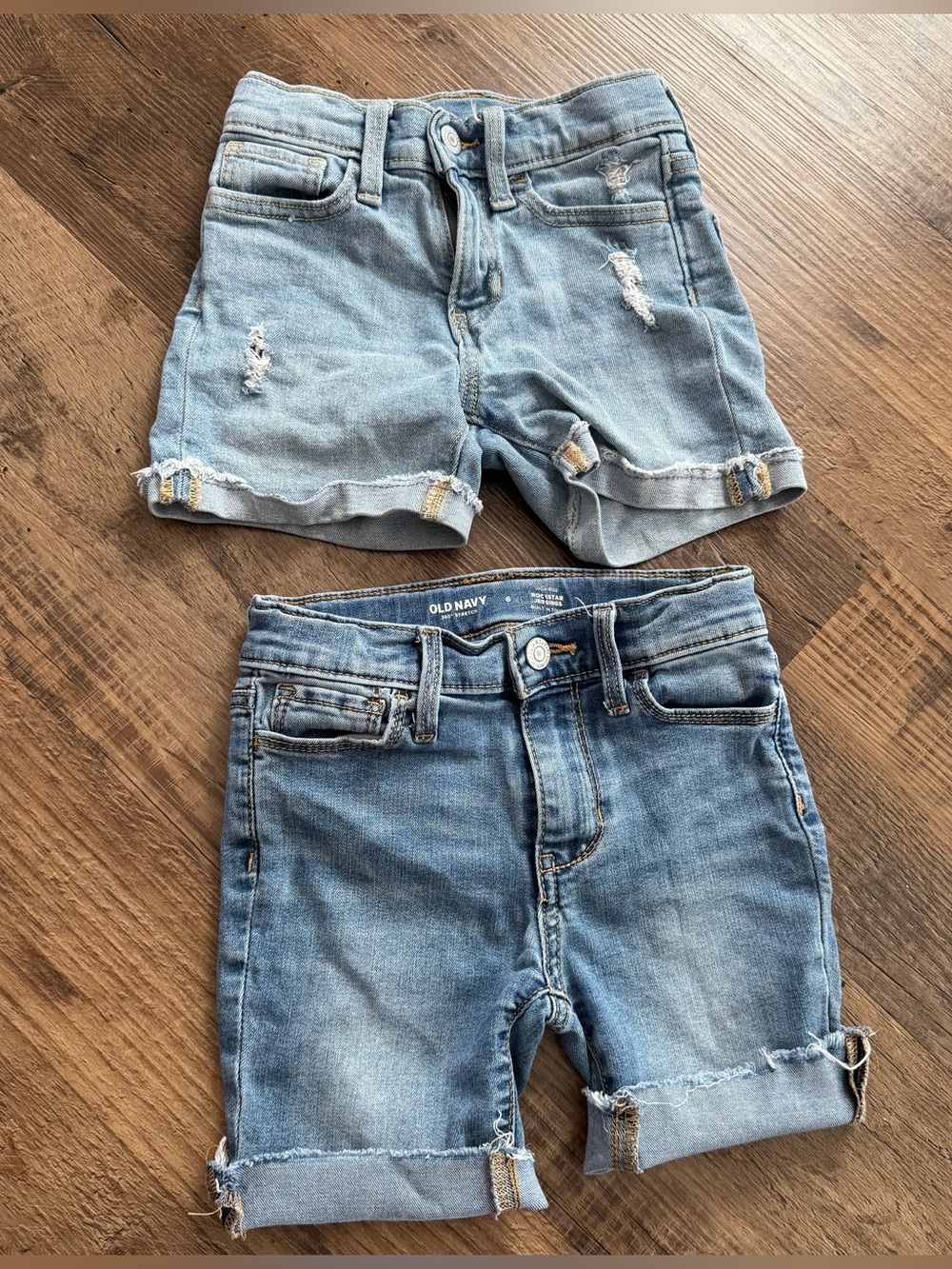Old Navy Girls Size 6 Denim Shorts Lot of 2 High Rise Jean Shorts Blue Bundle